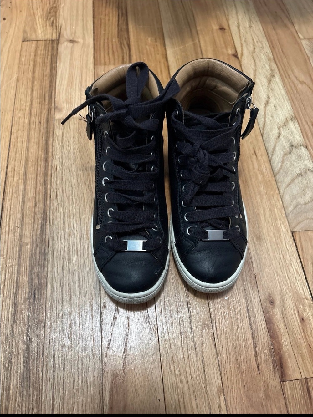UGG Black High-Top Lace-Up Sneakers with Side Zip